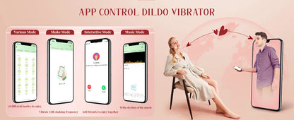 Telescopic Female Vibrator Dildo for APP Remotely Controlled Heating Realistic Big Penis Massager Masturbator Sex Toys for Women